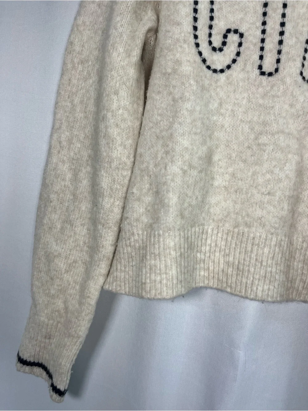 Z supply Milan CIAO ribbed crew sweater light oatmeal size m